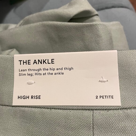 Ann Taylor Petite Linen Blend 2-piece Pant Suit in Aqua Grey NWT - Picture 7 of 7